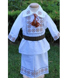 Costum traditional botez baieti stelute bej