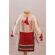 Costum botez traditional fetite broderie floare rosu si negru