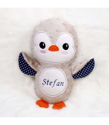 Jucarii personalizate bebelusi - Jucarie personalizata cadou pinguinul Stefan