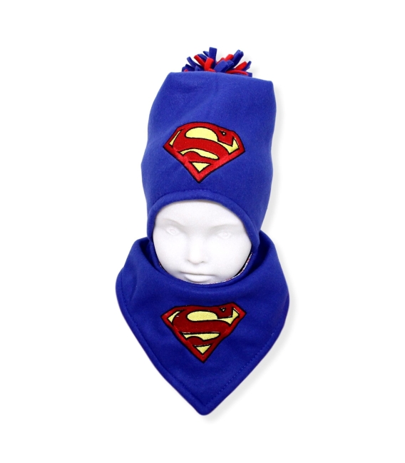 Cadou de Crăciun personalizat caciulita și fular Superman