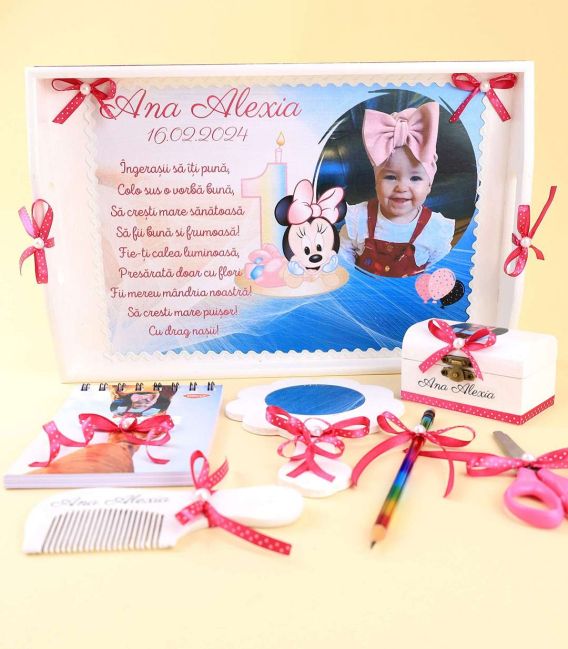 Tavita mot Minnie Mouse 8 piese personalizata