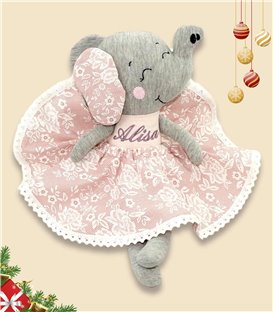 Jucarie handmade elefant de plus personalizata cu nume