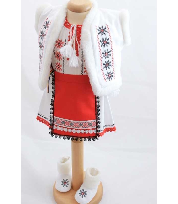 Costum botez traditional fetite complet Stelute